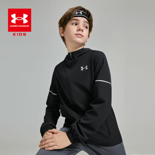 【正品直发】UnderArmour安德玛儿童25新款动感吸湿速干梭织外套253122205 商品图3