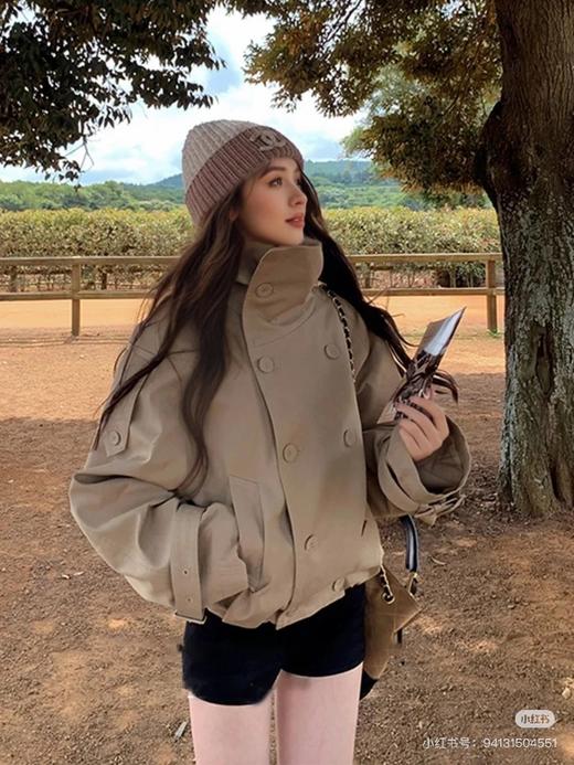 Acne studi*s 25Fw早秋新款 老钱复古风短款夹克风衣外套 商品图10