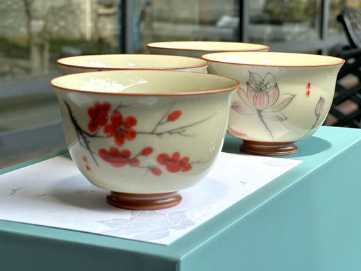 华科大四季花瓷器杯套装 商品图7