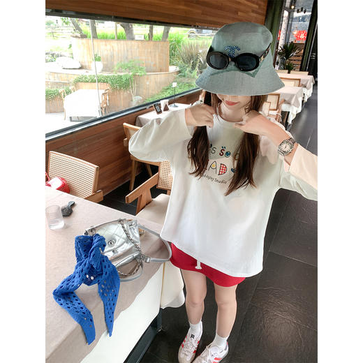 【110元任选2件】现货！韩系彩色涂鸦印花圆领设计长袖 商品图1