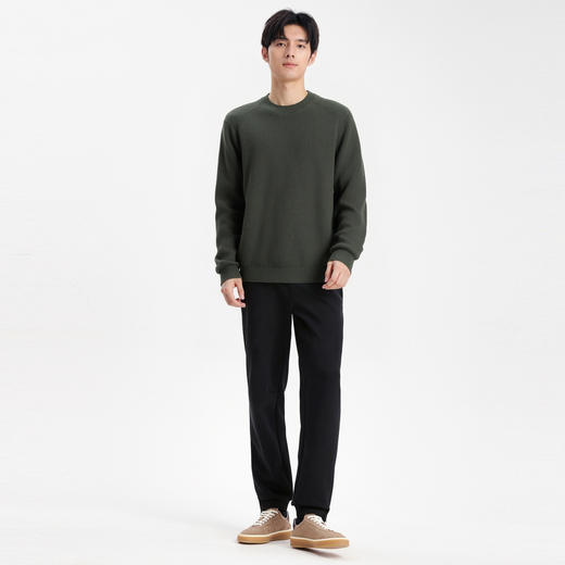 圣得西男士粗织复古圆领毛线衣2025秋季款纯色简约百搭通勤风毛衣 商品图14