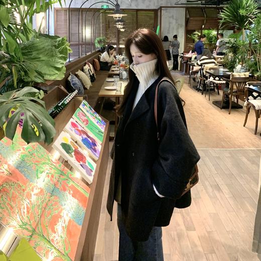 金蘑菇菇【浮世庄园】设计师高定羊驼绒双面呢宽松显瘦氛围感大衣 商品图3