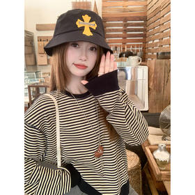 【149元任选2件】现货！慵懒百搭圆领条纹设计T恤卫衣