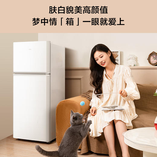 TCL 116升迷你双门白色小冰箱 二级能效 节能低音 宿舍租房 R116L5-B 商品图2
