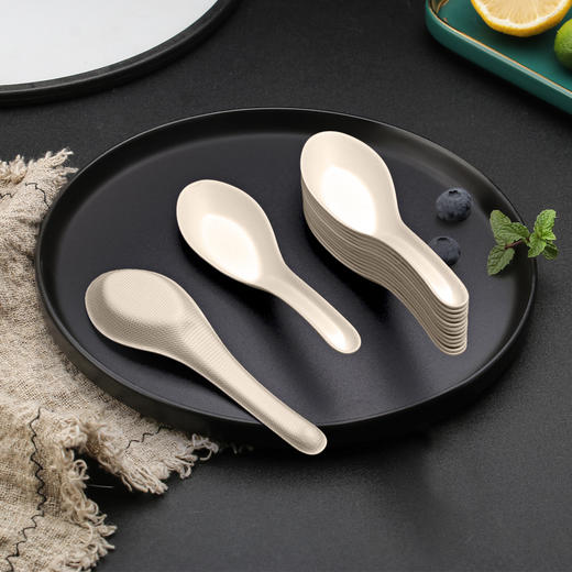 喇叭花一次性勺子甘蔗浆纸浆汤勺食品级可降解调羹加厚外卖商家用 商品图1