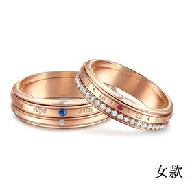 时光印记玫瑰色18K金钻石戒指年轻女士DL8907