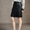 「自」全新升级【铂金会员165/天猫219/差价54】(44358)洛诗琳气质显瘦百褶半身裙2025秋季设计感百搭A字皮裙女 商品缩略图1