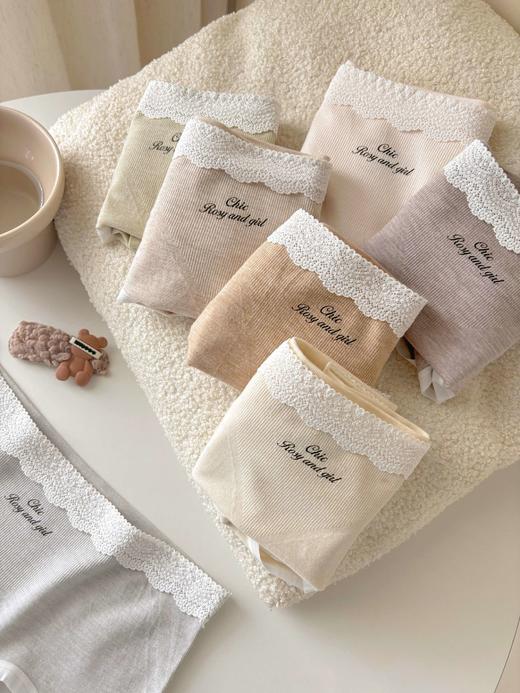 女士彩纱高腰蕾丝花边无缝三角内裤8805 商品图2