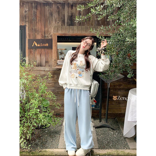 <曾小咸推荐>现货秒杀！微信超特价！宽松直筒休闲束脚长裤 日常179.99 立减90 秒杀89.99！ 商品图3