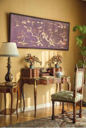 独角鹿西洋古董 19世纪中国晚清时期出品「游园山水」东方景观人物主题苏绣挂屏