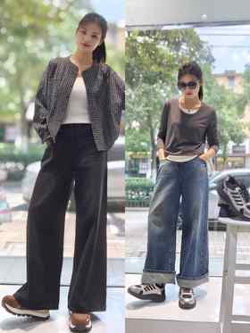 581819直筒阔腿牛仔裤