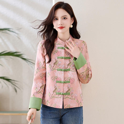 新国风外套复古立领，落肩长袖新中式上衣HR-YIZX86119 商品图2