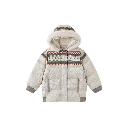 【高定系列】英氏儿童羽绒服连帽外套短款抗菌远红外男款冬季新款 商品图4