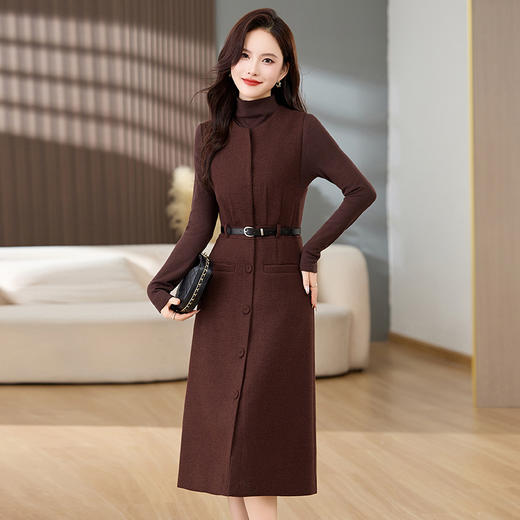 HR MEIQIN1835优雅风时尚背心裙套装洋气减龄修身显瘦两件套裙 商品图5