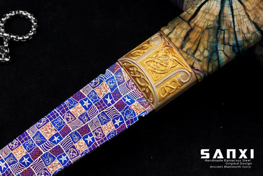 三希堂  现代刀  卷草星空小猎  未开刃 商品图3