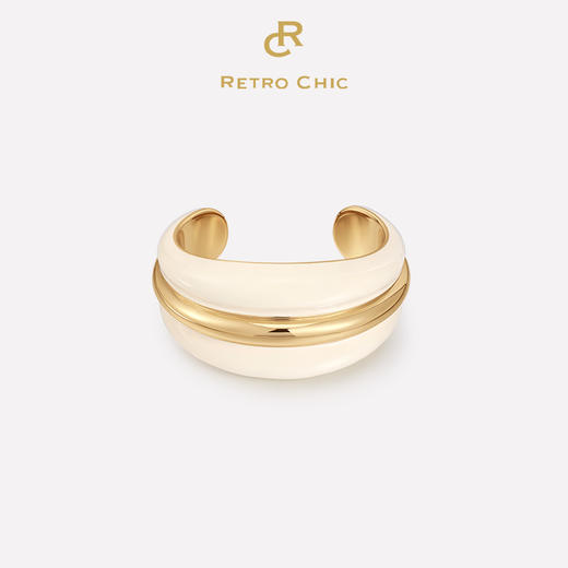 【胡杏儿&刘孜&徐梦洁&刘芳菲同款】Art Nouveau新艺术时期 | 奥斯白色珐琅手镯 商品图0