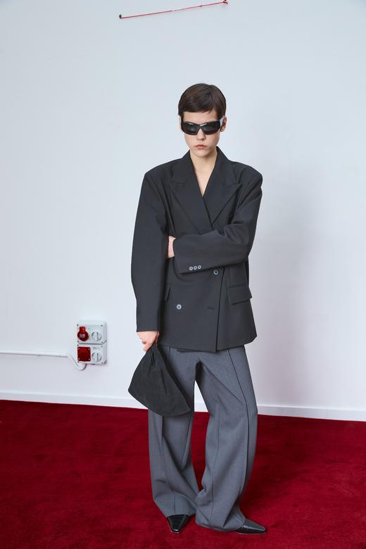 LA PISCINE couusse boyfriend pants 灰色系带长裤 商品图1