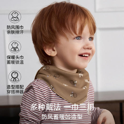 【婴童服配】婴儿围巾秋冬儿童火山小磨毛三角巾保暖防风 商品图2