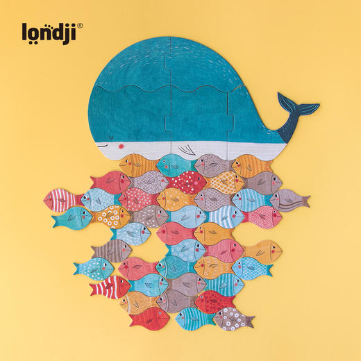 西班牙 Londji 自由拼图 鲸鱼和小鱼 适合年龄3岁+ 多样玩法 激发创造力 FG019U 商品图3