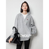 TOYOUTH初语假两件连帽卫衣女爱心刺绣宽松减龄上衣 商品缩略图0