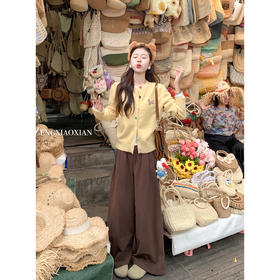 <曾小咸推荐>针织开衫设计感宽松刺绣毛衣