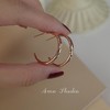 丁摩 s925银C形耳环女韩国气质高级感光面耳圈新款潮5ZF-911 商品缩略图3
