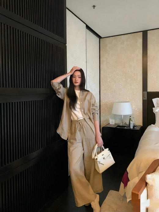 【高品质私服】【LP老钱风亚麻宽松口袋衬衫+阔腿长裤】宽松剪裁，慵懒随性，不挑身材还显瘦G1521/G1522-CC【无标出货 介意慎拍】 商品图0