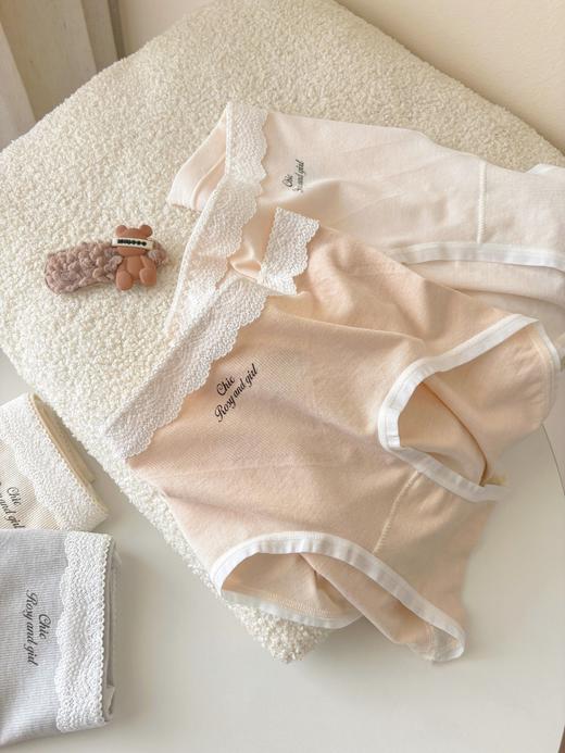 女士彩纱高腰蕾丝花边无缝三角内裤8805 商品图5