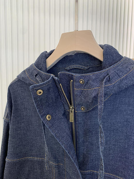 【高品质私服】【IC斜纹棉弹连帽牛仔外套】斜纹编织结构构建挺括骨架，久穿不易变形N1244-CC【无标出货 介意慎拍】 商品图12