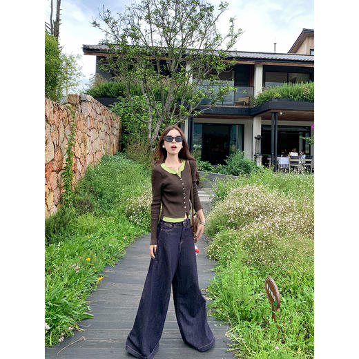 【149元任选2件】现货！假两件撞色排扣设计针织T 商品图4