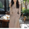 丁摩 卡其色西装连衣裙女秋季新款韩系高级感气质衬衫裙5ZF-9934 商品缩略图3