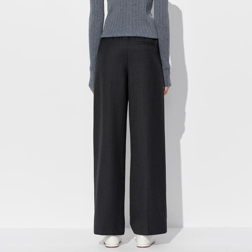 【门店同款】马恩MAXNEW2025秋季新款高腰垂感黑色宽松直筒西装裤 商品图3