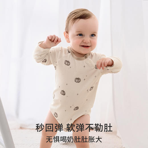 嫚熙婴儿连体衣竹棉羊毛包屁衣宝宝连身衣爬服哈衣-H 商品图2