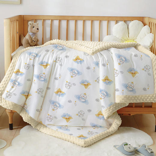 贝彤豆豆被星云小狗款Cb2532黄色/极地企鹅款Cb2532灰色120*150cm 商品图4