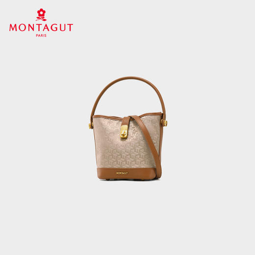 梦特娇女士时尚轻奢手提包织物水桶包印花单肩包经典斜挎包 商品图1