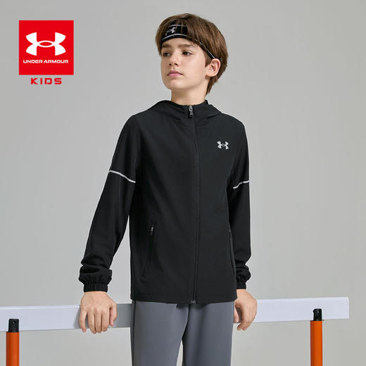【正品直发】UnderArmour安德玛儿童25新款动感吸湿速干梭织外套253122205 商品图4
