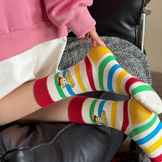 4双装！2025秋款女袜森田优女孩韩系中筒袜 61%精梳棉 袜头无骨不硌脚 商品图6