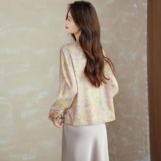 双面穿新中式国风外套，复古提花减龄短款精致上衣HR-XYSP6077 商品图2