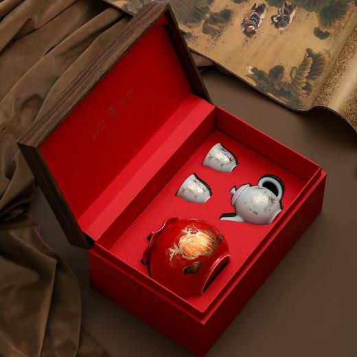 知竹【红.单瓷+1瓷壶+2瓷杯】45元1套.整箱10套 商品图2