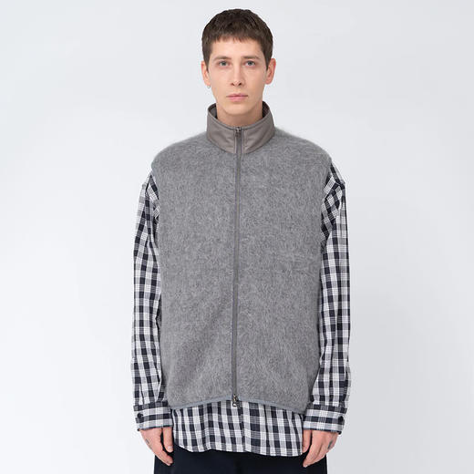 nanamica Zip-Up Mohair Vest 男女中性款马海毛羊毛混纺毛衣马甲 商品图0