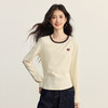 【09/03新品】熙世界可露丽穿搭撞色圆领T恤女士长袖秋季新款爱心刺绣打底上衣 商品缩略图4