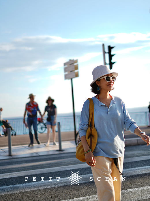 PETIT SCHAN小闪 CLO#893 A sunny autumn day 秋天的晴天 桑蚕丝亨利领刺绣针织衫亨利衫 商品图2