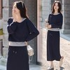 韩版时尚休闲运动套装裙2025秋新款时尚假两件上衣半身裙两件套LNS9767 商品缩略图3