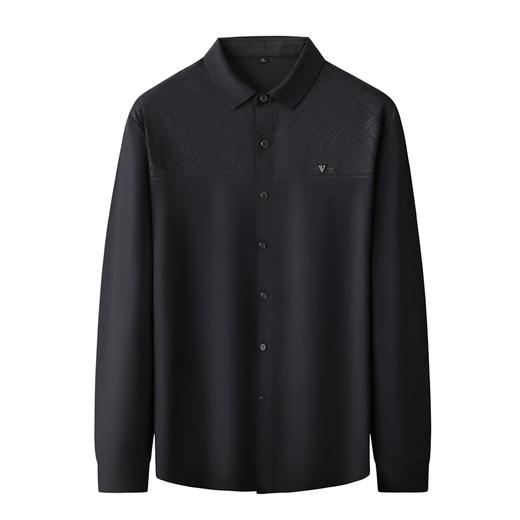 【DK】大依优型大码男装时尚休闲商务印花翻领polo长袖打底衫上衣衬衫男 商品图6