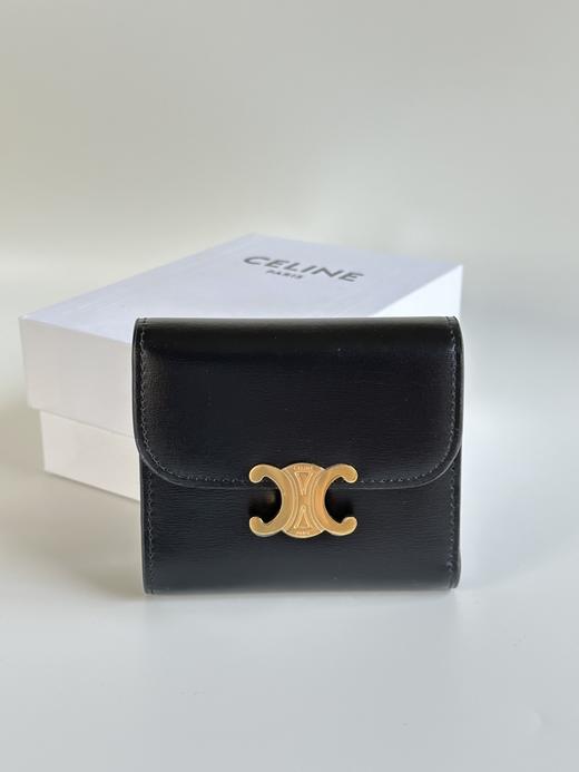 BT035-赛琳 Triomphe 凯旋门品牌徽标按扣闭合 小牛皮 钱包 （BT*MM） 商品图0