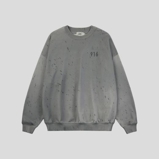 GOODBAI 916 logo印花泼墨渐变圆领oversize长袖卫衣 商品图2