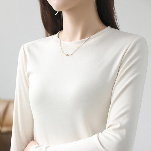 【69元任选两件！】茶稚 美雅碧羊毛蛋白精华打底衫 圆领 /半高领两款可选 美丽诺120S超细羊毛+美雅碧纤维 质感柔软舒适，细腻亲肤，免烫显瘦 商品图1