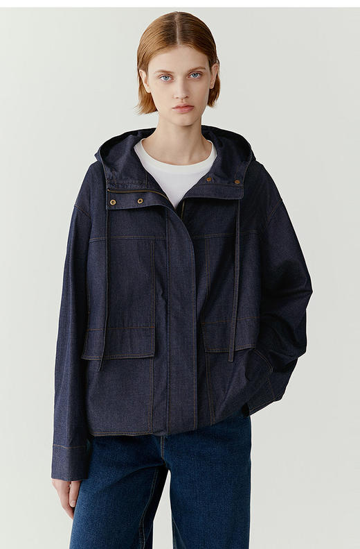 【高品质私服】【IC斜纹棉弹连帽牛仔外套】斜纹编织结构构建挺括骨架，久穿不易变形N1244-CC【无标出货 介意慎拍】 商品图7