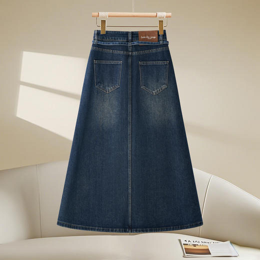 QYM F2123-Y半身裙高腰牛仔裙时尚气质中长裙 商品图1