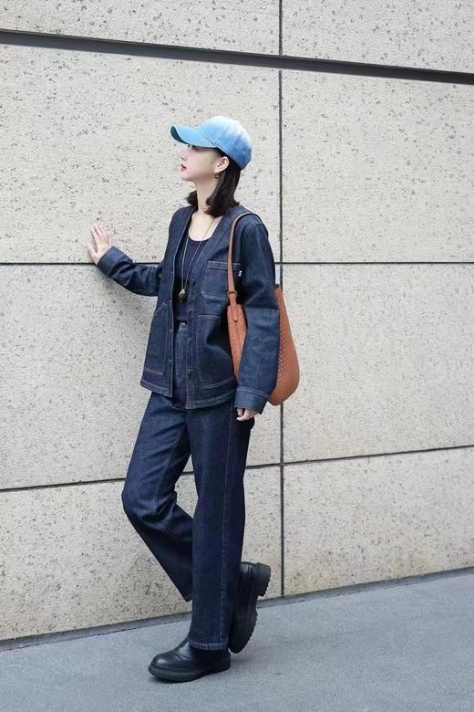 【高品质私服】【IC棉弹牛仔V领外套+牛仔裤】解构经典，穿出酷飒新哲学，弹力持久，柔软舒适N1247/N1248-CC【无标出货 介意慎拍】 商品图2